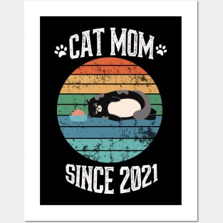 Cat Mom Since 2021 Posters and Art